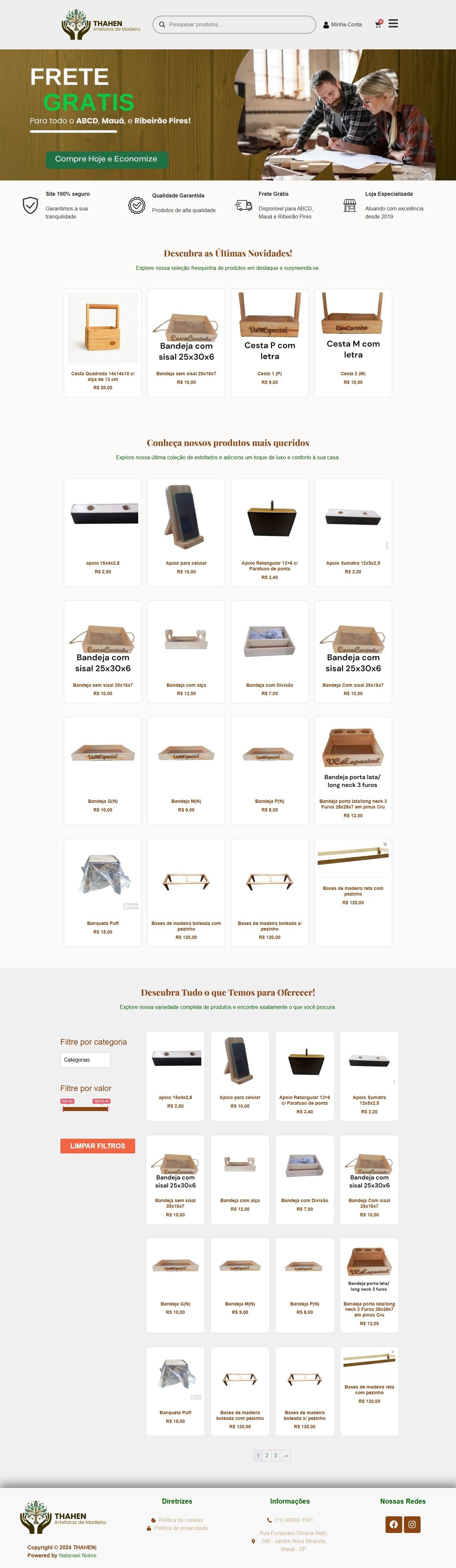 Thahen — E-commerce de Produtos em Madeira